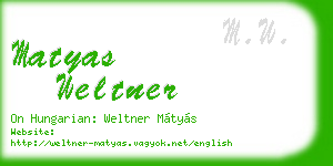 matyas weltner business card