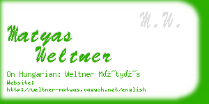 matyas weltner business card